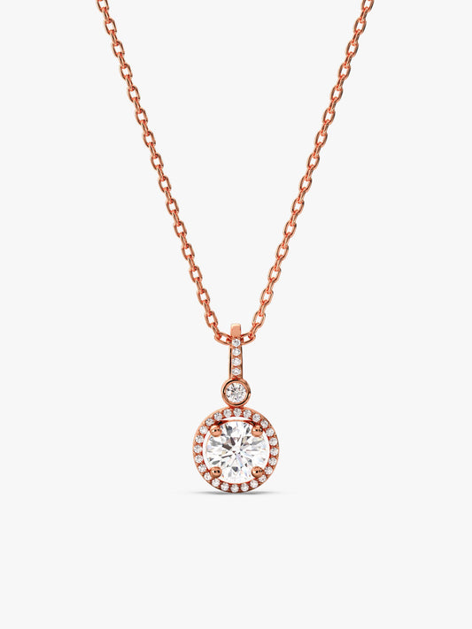 Rose Gold Drizzle Drop Pendant With Link Chain