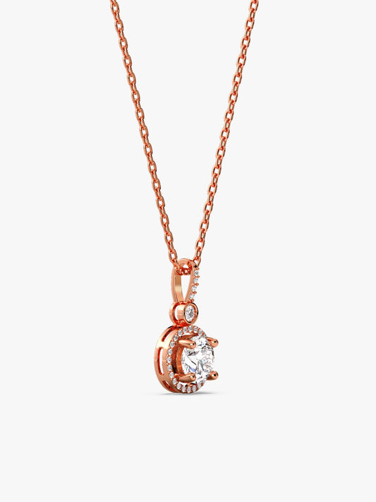 Rose Gold Drizzle Drop Pendant With Link Chain