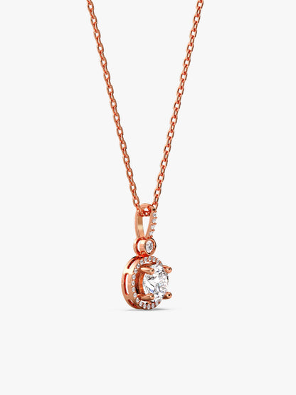 Rose Gold Drizzle Drop Pendant With Link Chain
