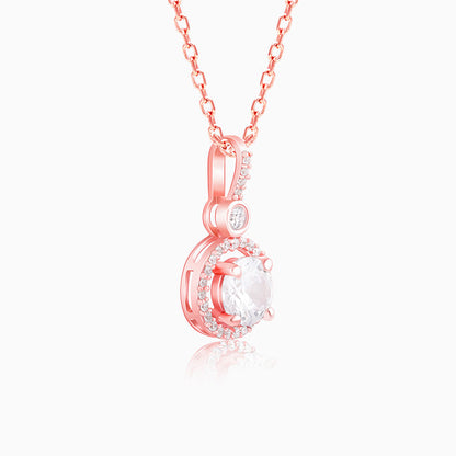 Rose Gold Drizzle Drop Pendant With Link Chain