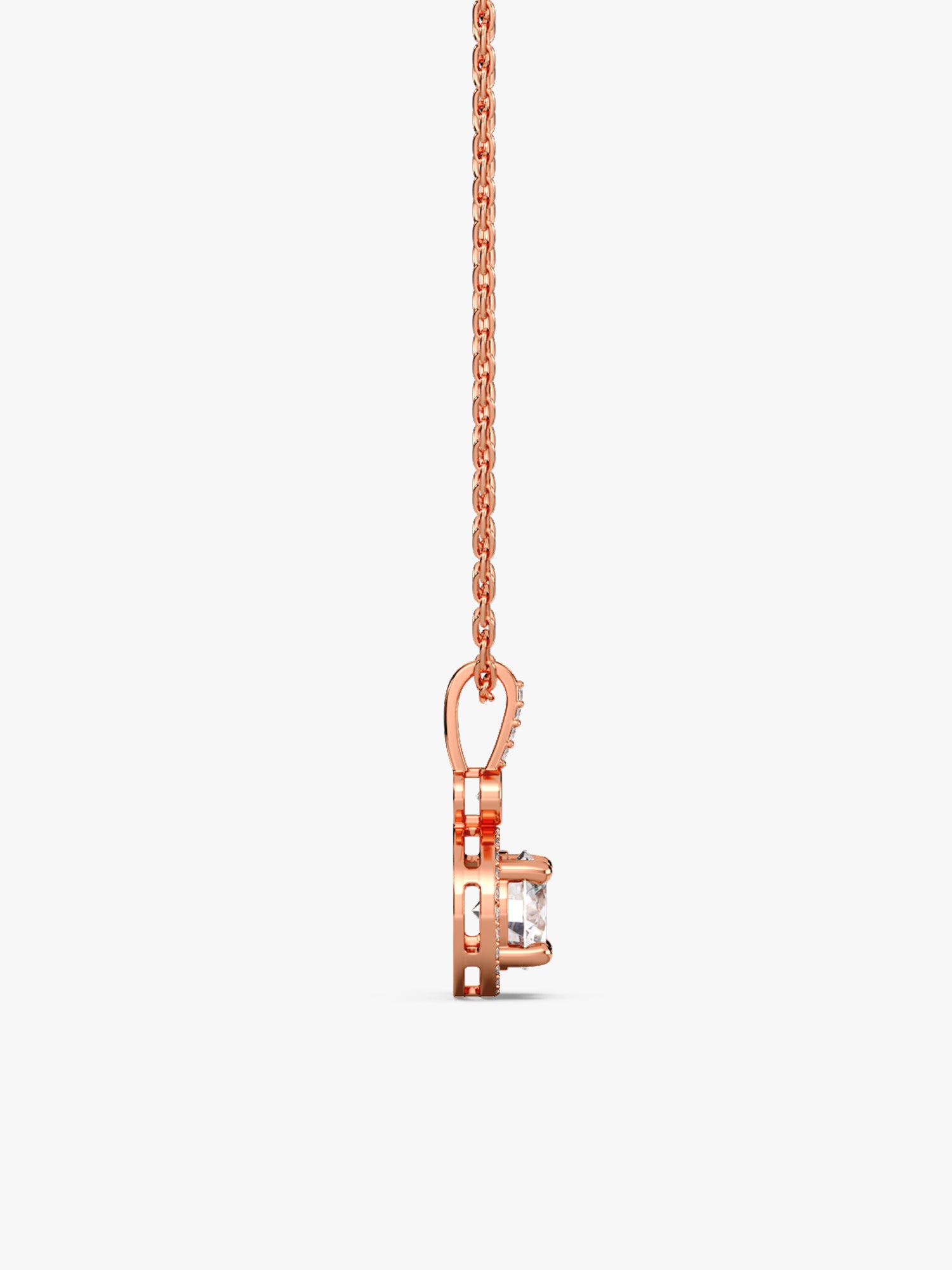 Rose Gold Drizzle Drop Pendant With Link Chain