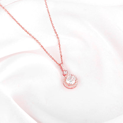 Rose Gold Drizzle Drop Pendant With Link Chain