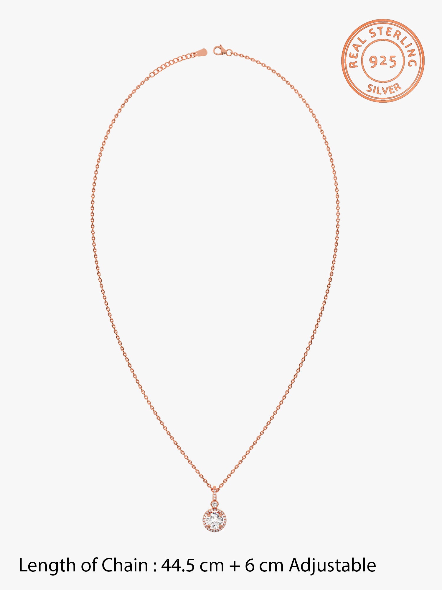 Rose Gold Drizzle Drop Pendant With Link Chain