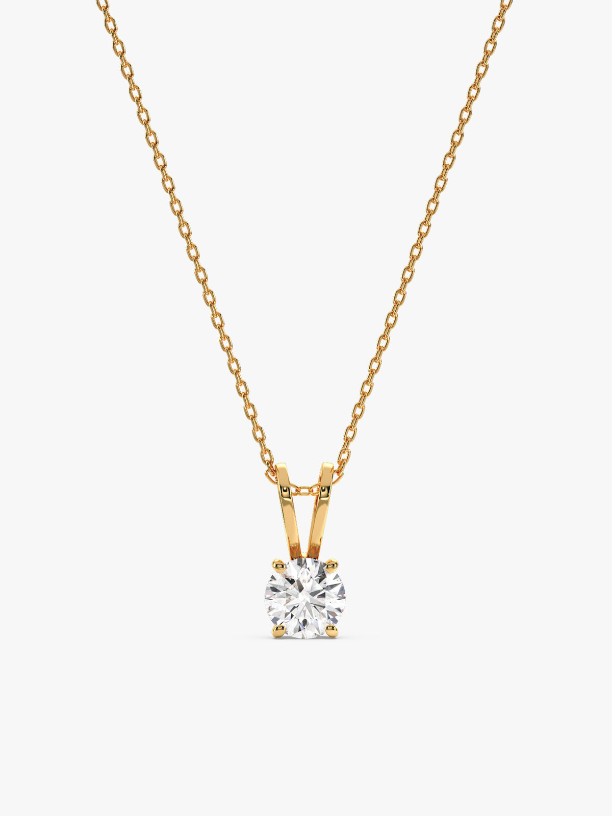 Golden Zircon Pendant with Link Chain
