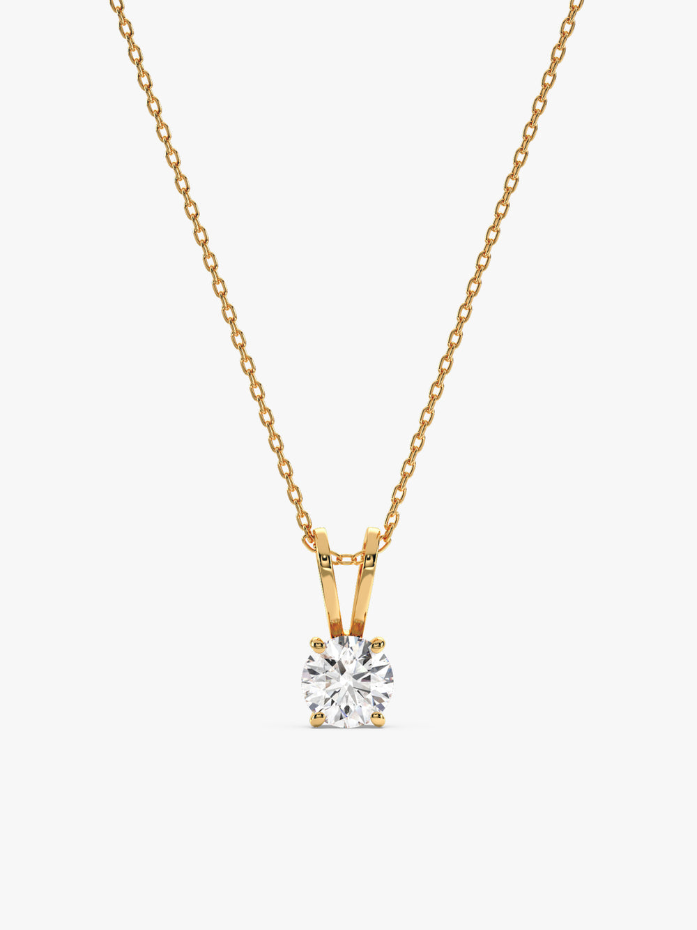 Golden Zircon Pendant with Link Chain
