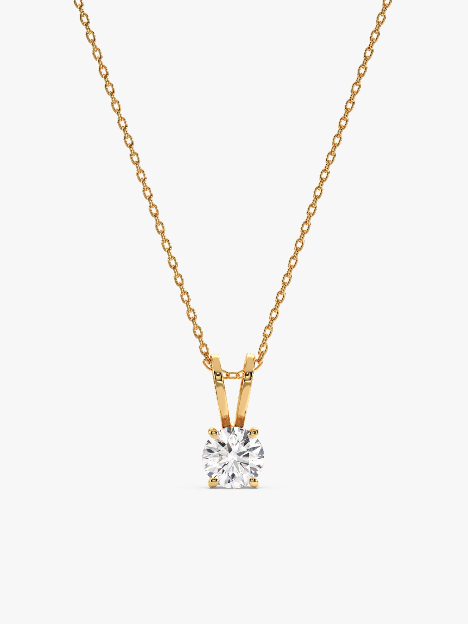 Golden Zircon Pendant with Link Chain