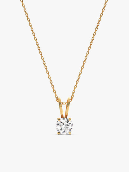 Golden Zircon Pendant with Link Chain