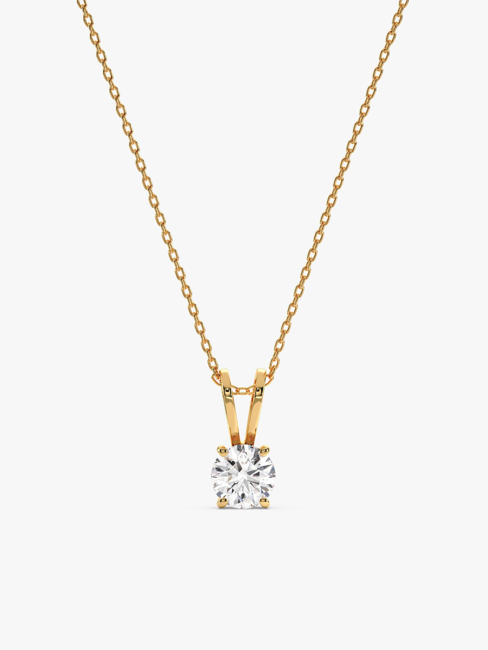 Golden Zircon Pendant with Link Chain