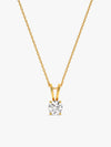 Golden Zircon Pendant with Link Chain