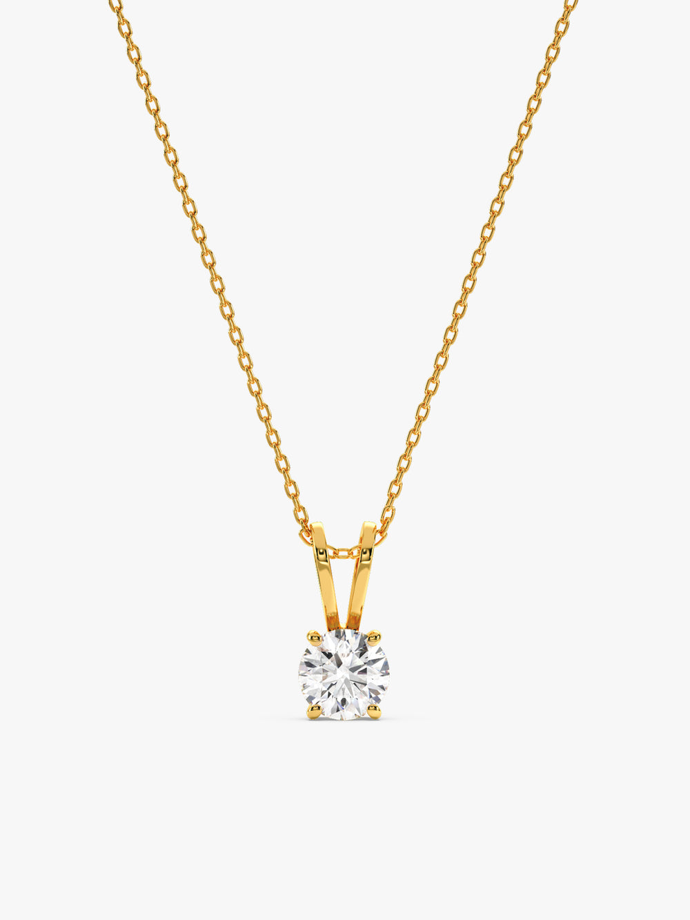 Golden Zircon Pendant with Link Chain