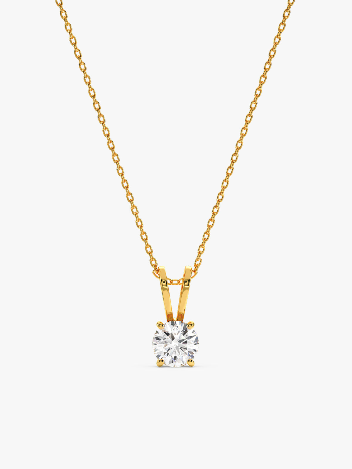 Golden Zircon Pendant with Link Chain