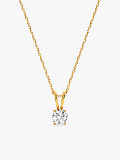 Golden Zircon Pendant with Link Chain