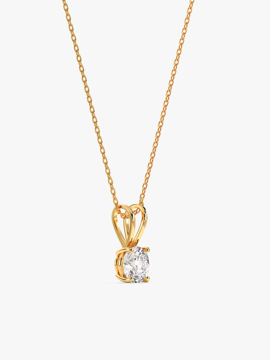 Golden Zircon Pendant with Link Chain