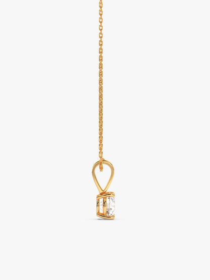 Golden Zircon Pendant with Link Chain