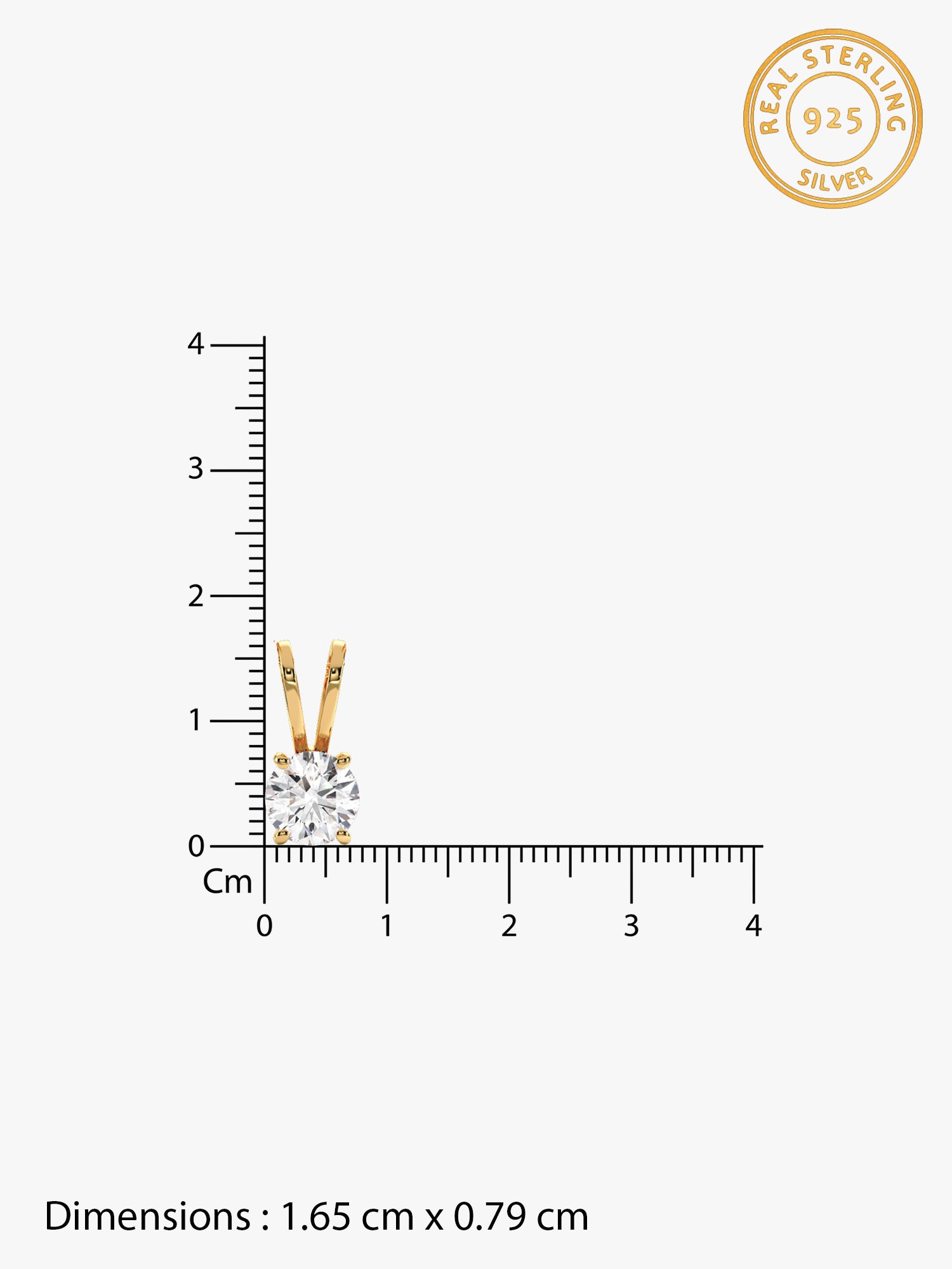 Golden Zircon Pendant with Link Chain