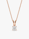 Rose Gold Zircon Pendant with Link Chain