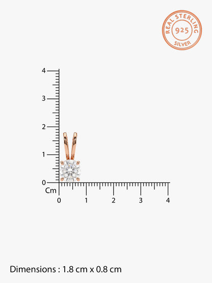 Rose Gold Zircon Pendant with Link Chain