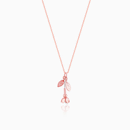 Silver And Rose Gold Brahma Kamal Convertible Pendant With Link Chain