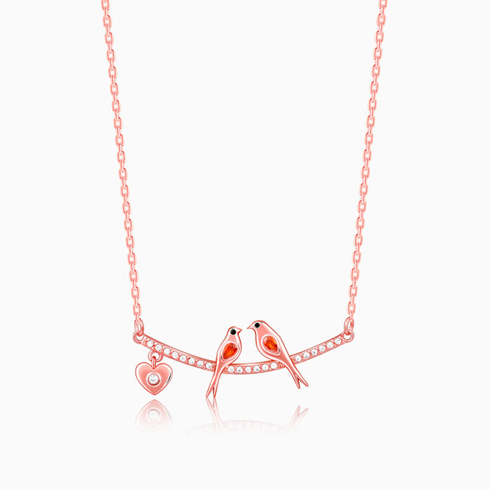 Rose Gold Love Bird Necklace - Image 1