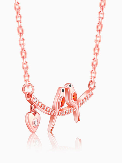 Rose Gold Love Bird Necklace
