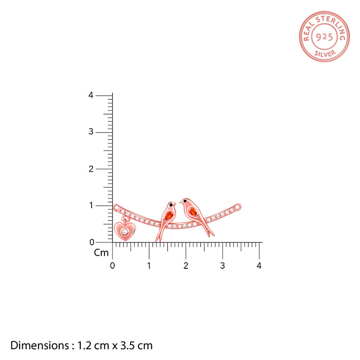 Rose Gold Love Bird Necklace - view 6