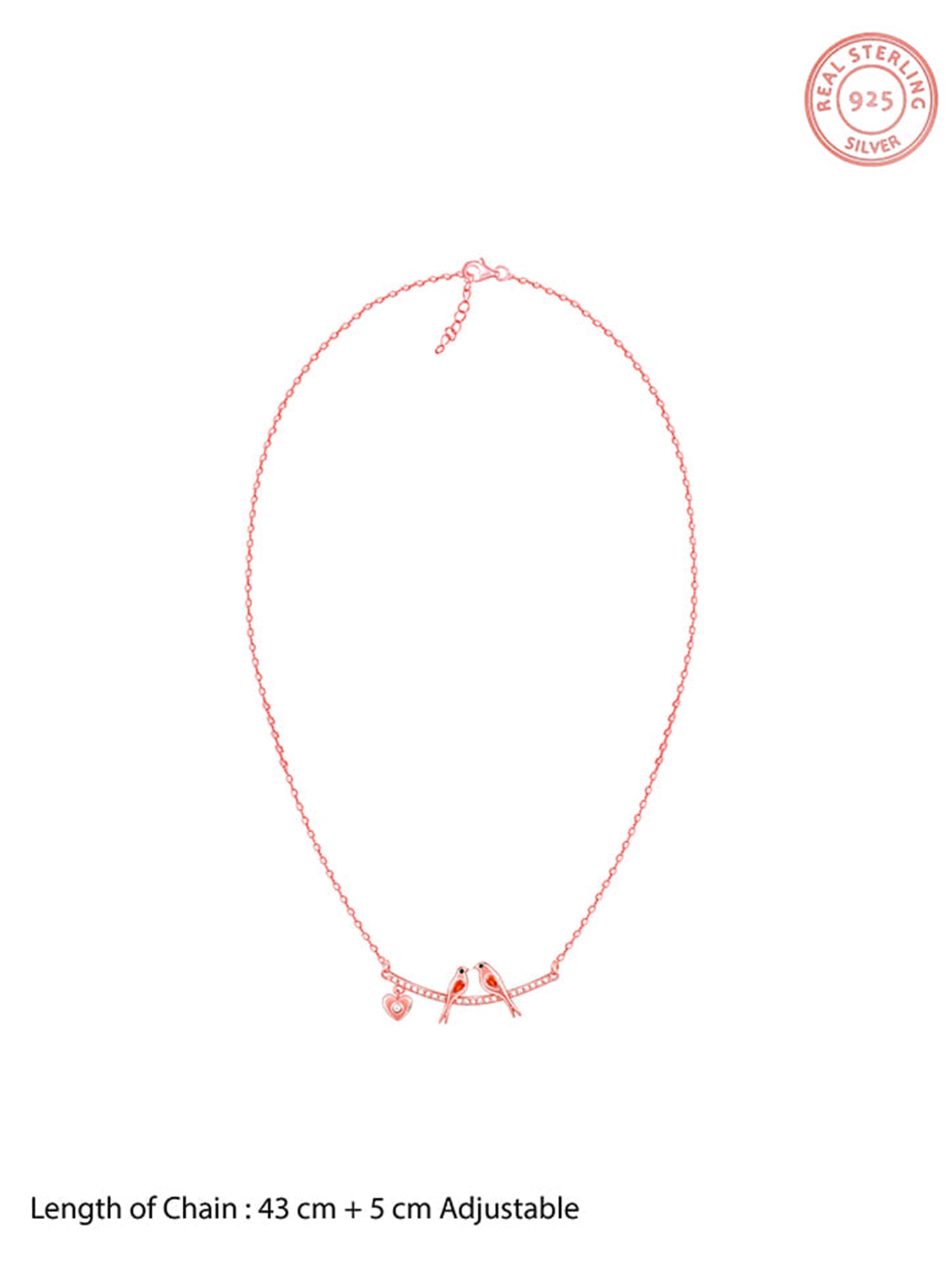 Rose Gold Love Bird Necklace