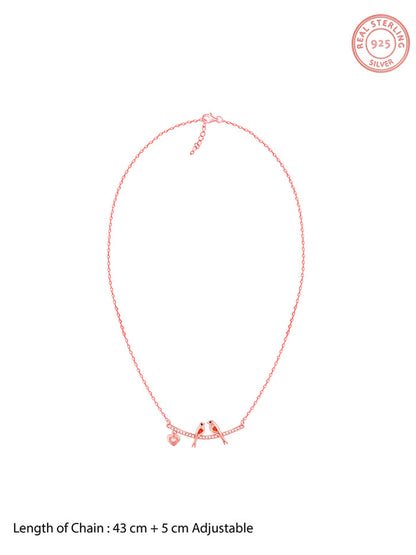 Rose Gold Love Bird Necklace