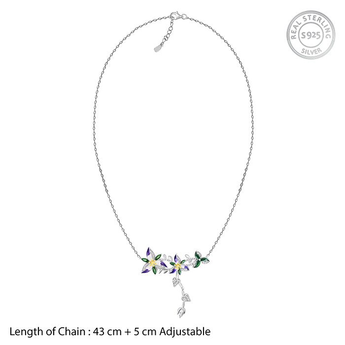 Silver Trillium Necklace