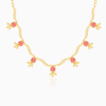 Golden Brahma Kamal Bud Necklace