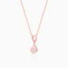 Rose Gold Zircon Twist Pendant With Link Chain