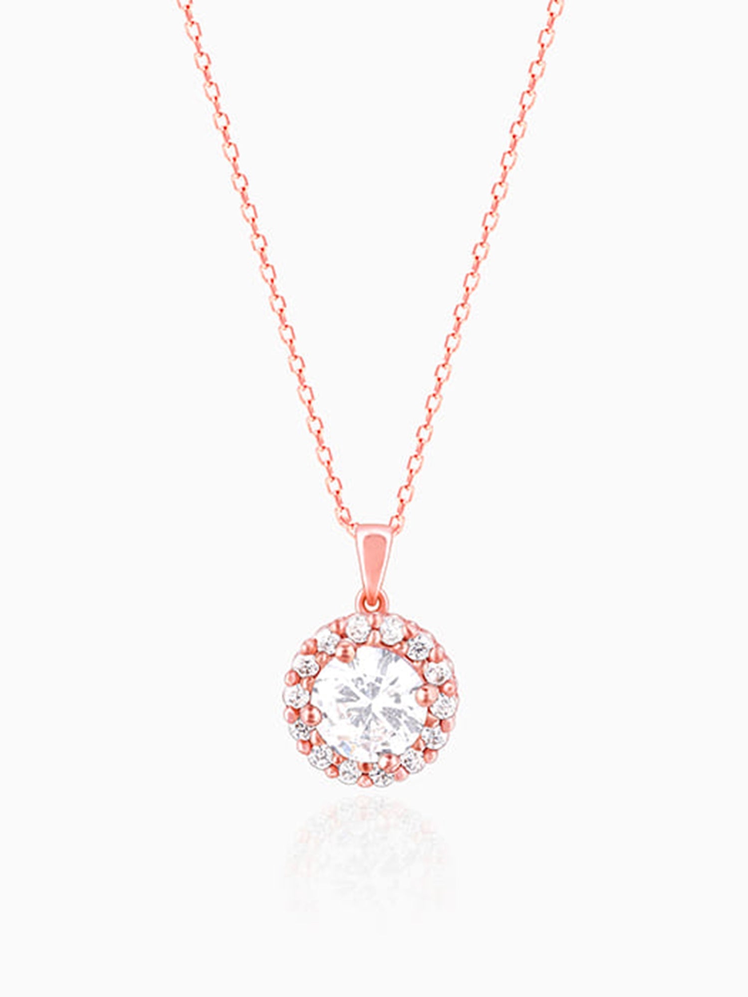 Rose Gold Eve Beauty Pendant With Link Chain