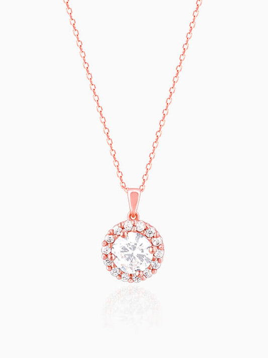 Rose Gold Eve Beauty Pendant With Link Chain