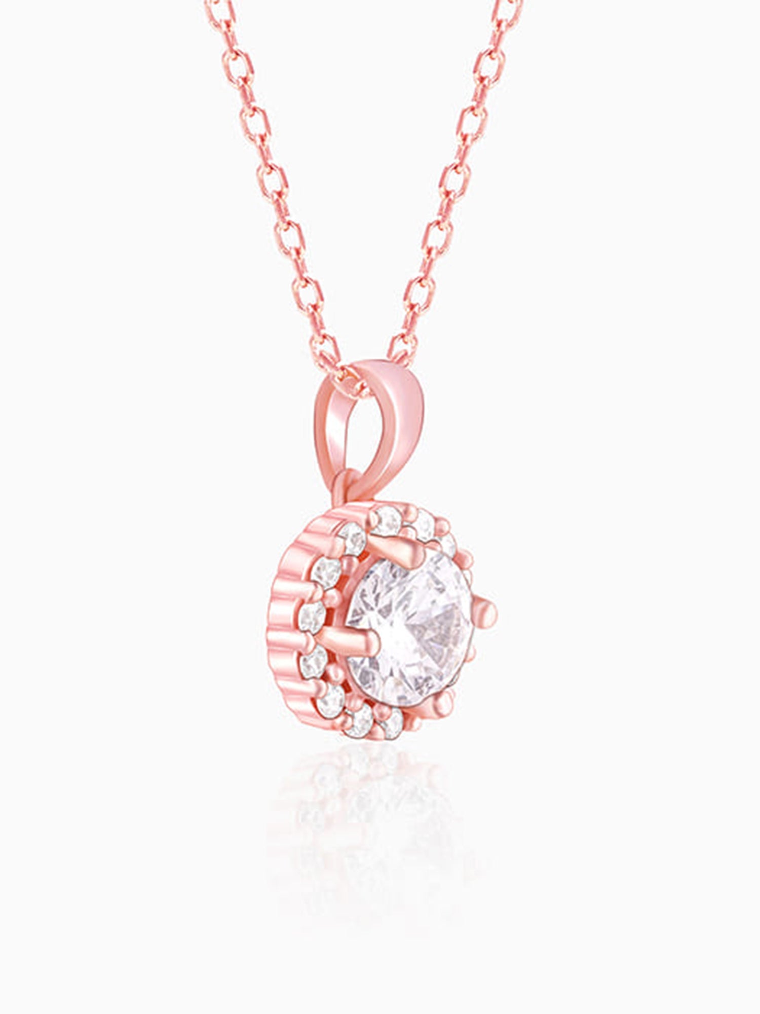 Rose Gold Eve Beauty Pendant With Link Chain
