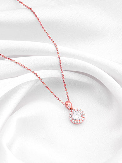 Rose Gold Eve Beauty Pendant With Link Chain