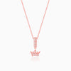 Rose Gold Crown Pendant with Link Chain