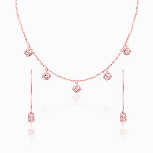 Rose Gold Cubic Crystal Set