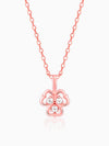 Rose Gold Three Leaf Clover Pendant With Link Chain