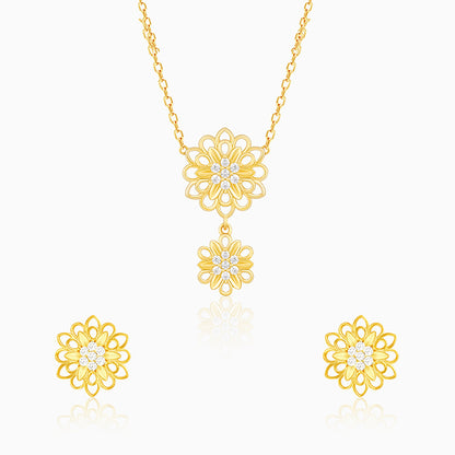 Golden Blooming Flower Set Of Two