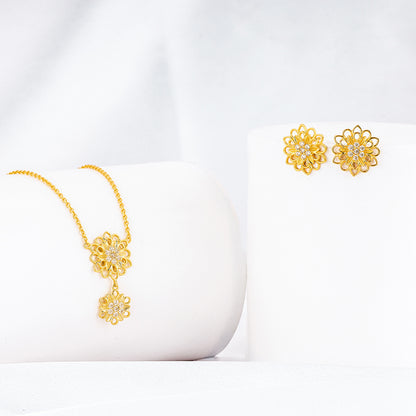 Golden Blooming Flower Set Of Two