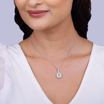 Silver Vesper Pendant With Link Chain