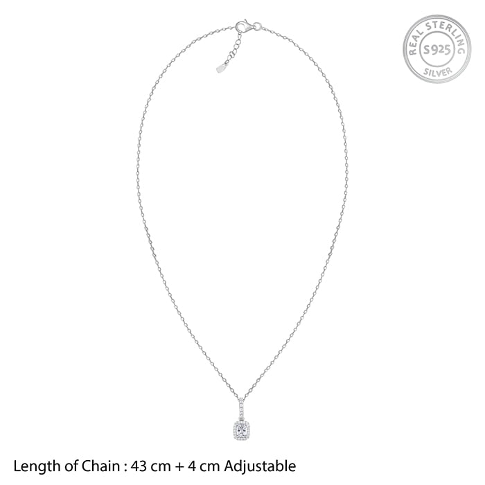 Silver Vesper Pendant With Link Chain