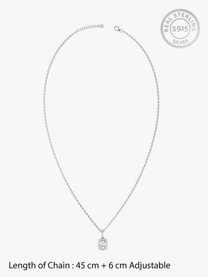 Silver Vesper Pendant With Link Chain