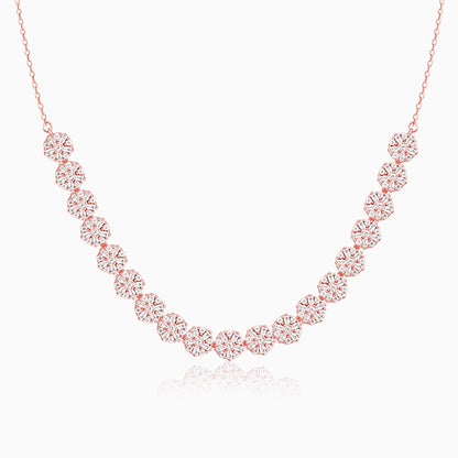 Rose Gold Studded Flower Necklace