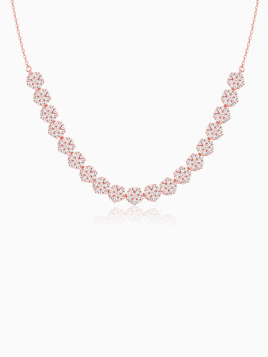Rose Gold Studded Flower Necklace