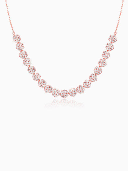 Rose Gold Studded Flower Necklace