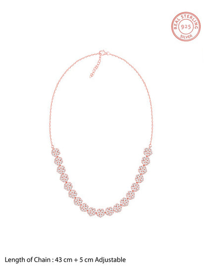 Rose Gold Studded Flower Necklace