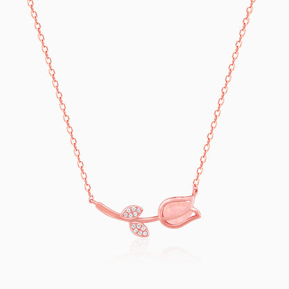 Anushka Sharma Rose Gold Pink Quartz Flower Necklace
