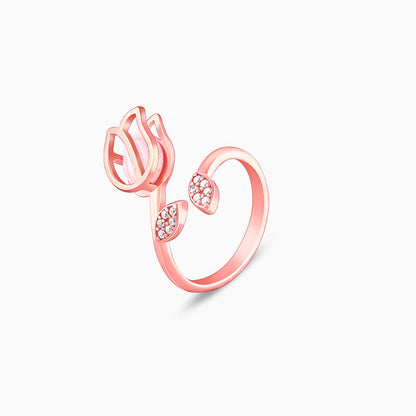 Rose Gold Pink Quartz Flower Set of Two