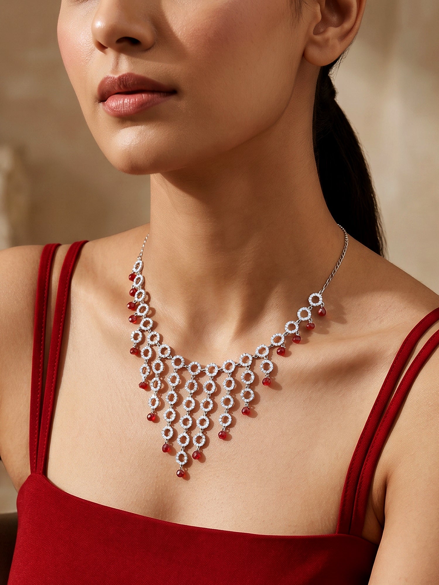 Silver Love in Circles Necklace
