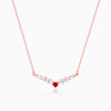 Rose Gold Red Heart Necklace